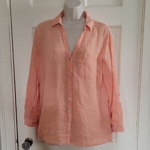 Sigrid Olsen Linen Blouse Size Small